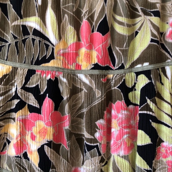 Sag Harbor Women Floral Midi Skirt Size 10 Tiered Flare Elastic Waistband Summer - Picture 7 of 9